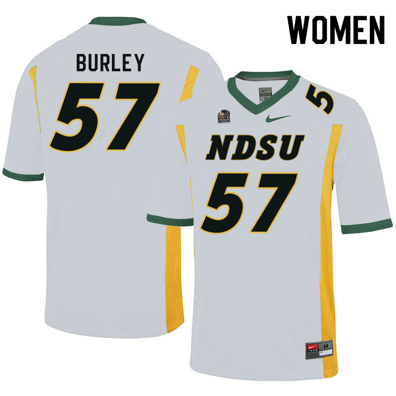 Women #57 Allante Burley North Dakota State Bison College Football Jerseys Sale-White - Click Image to Close